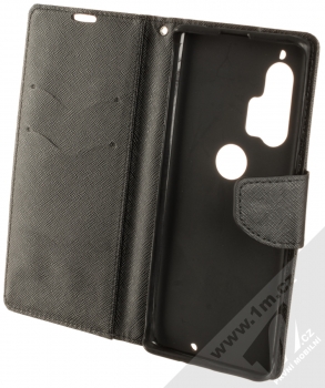 1Mcz Fancy Book flipové pouzdro pro Motorola Edge Plus černá (black) otevřené