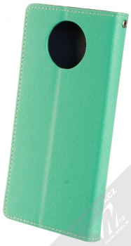 1Mcz Fancy Book flipové pouzdro pro Xiaomi Redmi Note 9T mátově zelená modrá (mint blue) zezadu