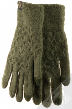 1Mcz Gloves Honeycomb pletené rukavice pro kapacitní dotykový displej olivově zelená (olive green)