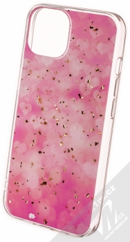 1Mcz Gold Glam Růžové odlesky TPU ochranný kryt pro Apple iPhone 13 růžová (pink)