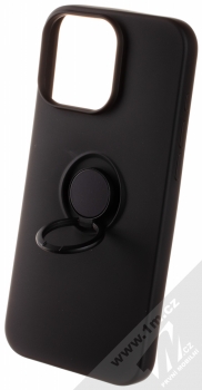 1Mcz Grip Ring ochranný kryt s držákem na prst pro Apple iPhone 16 Pro Max černá (black) držák