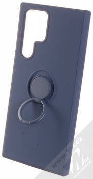 1Mcz Grip Ring ochranný kryt s držákem na prst pro Samsung Galaxy S22 Ultra 5G tmavě modrá (dark blue) držák