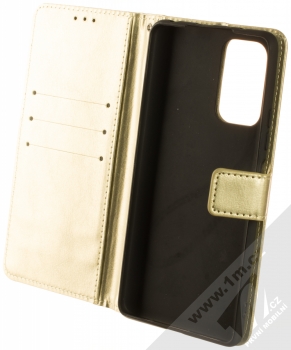 1Mcz Horizon-3H Strap Book flipové pouzdro pro Xiaomi Redmi Note 10 Pro, Redmi Note 10 Pro Max zlatá (gold) otevřené