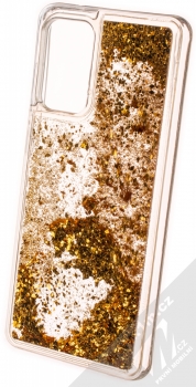 1Mcz Liquid Diamond Sparkle ochranný kryt s přesýpacím efektem třpytek pro Samsung Galaxy A72, Galaxy A72 5G zlatá (gold)