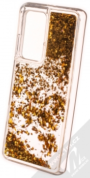 1Mcz Liquid Diamond Sparkle ochranný kryt s přesýpacím efektem třpytek pro Huawei P40 Pro zlatá (gold) zezadu