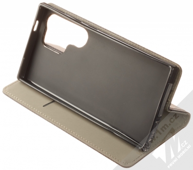 1Mcz Magnet Book Color flipové pouzdro pro Samsung Galaxy S24 Ultra černá (black) stojánek