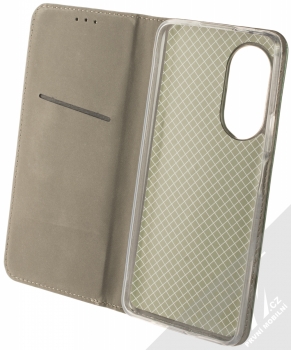 1Mcz Magnetic Book flipové pouzdro pro Huawei Nova 9 SE, Honor 50 SE tmavě zelená (dark green) otevřené