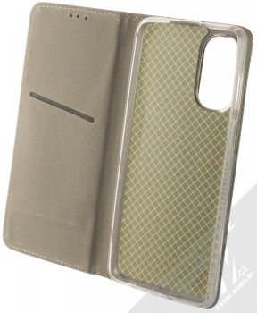 1Mcz Magnetic Book flipové pouzdro pro Motorola Moto G62 tmavě zelená (dark green) otevřené