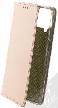 1Mcz Magnetic Book flipové pouzdro pro Samsung Galaxy M53 5G růžově zlatá (rose gold)