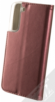 1Mcz Magnetic Book flipové pouzdro pro Samsung Galaxy S22 Plus tmavě červená (dark red) zezadu