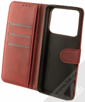 1Mcz Marten Book flipové pouzdro pro Xiaomi Mi 11 Ultra tmavě červená (dark red) otevřené