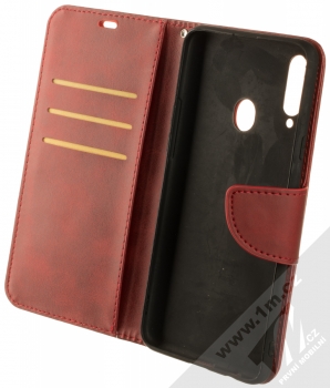 1Mcz Porter Book flipové pouzdro pro Samsung Galaxy A20s tmavě červená (dark red) otevřené