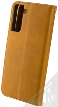 1Mcz Porter Book flipové pouzdro pro Samsung Galaxy S21 Plus okrově hnědá (ochre brown) zezadu