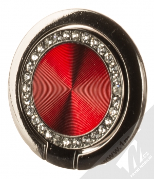 1Mcz Ring Kruh zirkonů držák na prst černá červená (black red)