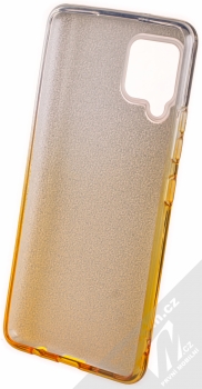 1Mcz Shining Duo TPU třpytivý ochranný kryt pro Samsung Galaxy A42 5G stříbrná zlatá (silver gold) zepředu