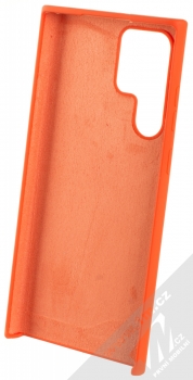 1Mcz Silicone ochranný kryt pro Samsung Galaxy S22 Ultra 5G mrkvově oranžová (carrot orange) zepředu