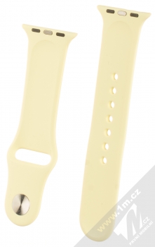 1Mcz Silikonový sportovní řemínek pro Apple Watch 38mm, Watch 40mm pastelově žlutá (pastel yellow) zezadu