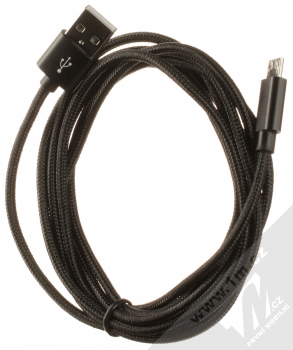 1Mcz Simple Braided opletený USB kabel s microUSB konektorem černá (black) komplet