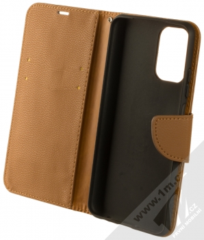 1Mcz Stranding Book flipové pouzdro pro Xiaomi Redmi Note 10, Redmi Note 10S, Poco M5s hnědá (brown) otevřené