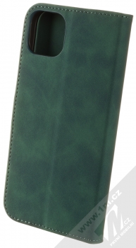 1Mcz Velvet Book flipové pouzdro pro Apple iPhone 14 Plus tmavě zelená (dark green) zezadu