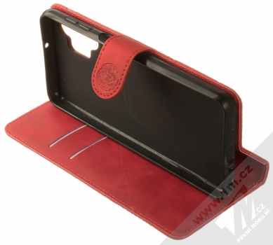 1Mcz Velvety Burrow Tygr 1 Book flipové pouzdro pro Samsung Galaxy A32 5G, Galaxy M32 5G červená (red) stojánek