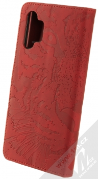 1Mcz Velvety Burrow Tygr 1 Book flipové pouzdro pro Samsung Galaxy A32 5G, Galaxy M32 5G červená (red) zezadu