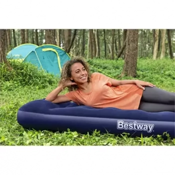 Bestway Air Bed Jr. Twin 67223 Nafukovací matrace s pumpou a polštářem 185 x 76 x 22 cm tmavě modrá (dark blue)