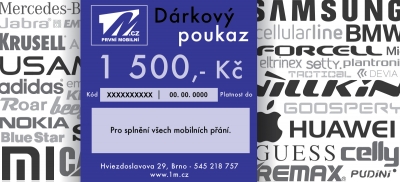 Dárkový poukaz 1M.cz na částku 1500,- Kč detail