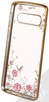 Forcell Diamond Flower TPU ochranný kryt pro Samsung Galaxy S10 zlatá (gold) zepředu