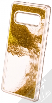 Sligo Liquid Pearl Full ochranný kryt s přesýpacím efektem třpytek pro Samsung Galaxy S10 Plus zlatá (gold) animace 1