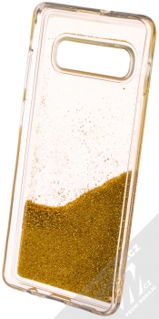 Sligo Liquid Pearl Full ochranný kryt s přesýpacím efektem třpytek pro Samsung Galaxy S10 Plus zlatá (gold) zepředu