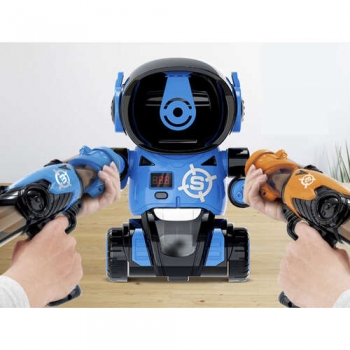 1Mcz Elektronická střelnice Robot, 2 pistole na pěnové míčky a robot jako terč černá modrá (black blue)