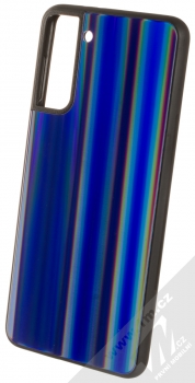 1Mcz Aurora Glass Cover ochranný kryt pro Samsung Galaxy S21 Plus měnivě modrá (iridescent blue)