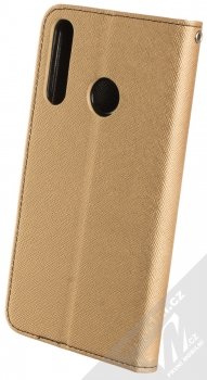 1Mcz Fancy Book flipové pouzdro pro Huawei P40 Lite E zlatá černá (gold black) zezadu