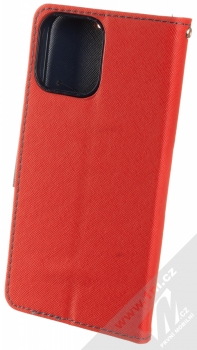 1Mcz Fancy Book flipové pouzdro pro Apple iPhone 13 Pro Max červená modrá (red blue) zezadu