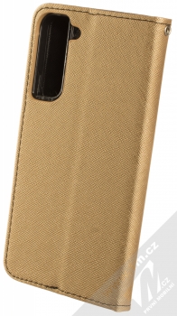 1Mcz Fancy Book flipové pouzdro pro Samsung Galaxy S22 Plus 5G zlatá černá (gold black) zezadu