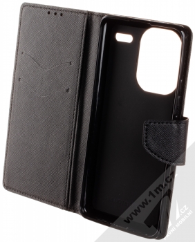 1Mcz Fancy Book flipové pouzdro pro Xiaomi Redmi Note 13 Pro Plus 5G černá (black) otevřené