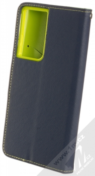 1Mcz Fancy Book flipové pouzdro pro Samsung Galaxy S21 Ultra modrá limetkově zelená (blue lime) zezadu