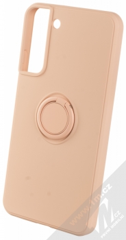 1Mcz Grip Ring B-Skinny ochranný kryt s držákem na prst pro Samsung Galaxy S22 Plus 5G světle růžová (powder pink)