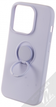 1Mcz Grip Ring ochranný kryt s držákem na prst pro Apple iPhone 14 Pro šeříkově fialová (lilac) držák