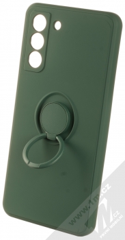 1Mcz Grip Ring Skinny ochranný kryt s držákem na prst pro Samsung Galaxy S21 FE tmavě zelená (forest green) držák