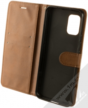 1Mcz Holus Book flipové pouzdro pro Xiaomi Mi 10 Lite hnědá (brown) otevřené