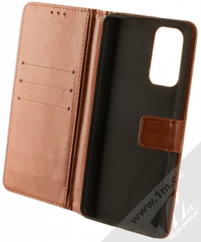 1Mcz Horizon-3H Strap Book flipové pouzdro pro Xiaomi Redmi Note 10 Pro, Redmi Note 10 Pro Max hnědá (brown) otevřené