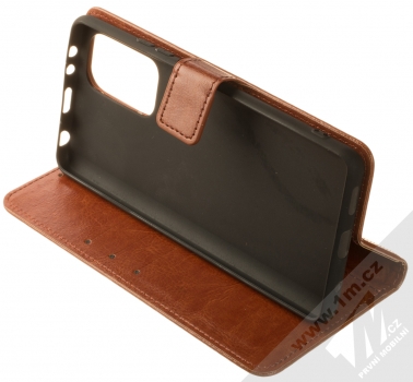 1Mcz Horizon-3H Strap Book flipové pouzdro pro Xiaomi Redmi Note 10 Pro, Redmi Note 10 Pro Max hnědá (brown) stojánek