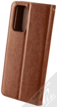 1Mcz Horizon-3H Strap Book flipové pouzdro pro Xiaomi Redmi Note 10 Pro, Redmi Note 10 Pro Max hnědá (brown) zezadu