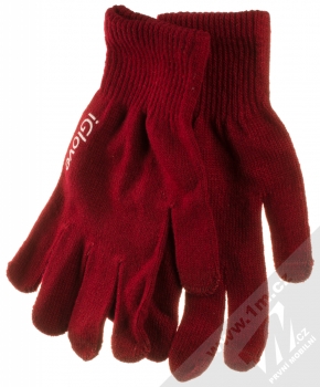 1Mcz iGlove Basic pletené rukavice pro kapacitní dotykový displej tmavě červená (dark red)