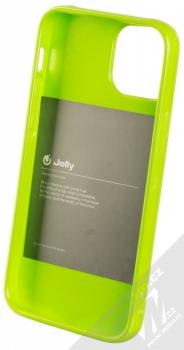 1Mcz Jelly TPU ochranný kryt pro Apple iPhone 13 mini limetkově zelená (lime green) zepředu