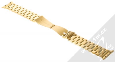 1Mcz Kovový řemínek pro Apple Watch 38mm, Watch 40mm, Watch 41mm zlatá (gold) rozepnuté zezadu