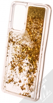 1Mcz Liquid Diamond Sparkle ochranný kryt s přesýpacím efektem třpytek pro Xiaomi Redmi Note 10 Pro, Redmi Note 10 Pro Max zlatá (gold) zezadu