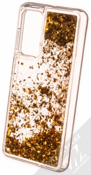 1Mcz Liquid Diamond Sparkle ochranný kryt s přesýpacím efektem třpytek pro Huawei P40 zlatá (gold) zezadu